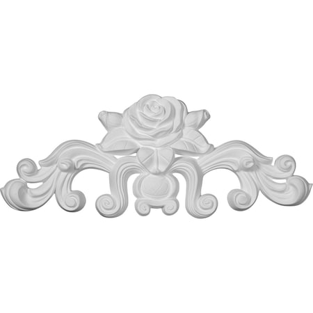 Ekena Millwork 13 3/4"W x 5 1/2"H x 1"P Nadia Decorative Rose Center with Scrolls Onlay ONL13X05X01NA